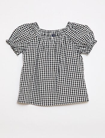 Blouse met elastische halslijn en mouwboorden - Makkelijk aan te trekken collectie