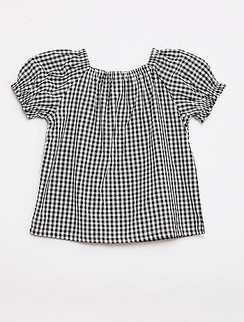 Blouse met elastische halslijn en mouwboorden - Makkelijk aan te trekken collectie