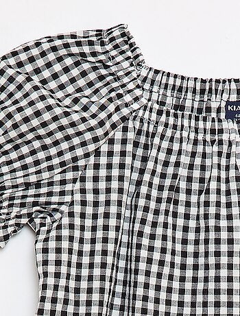 Blouse met elastische halslijn en mouwboorden - Makkelijk aan te trekken collectie