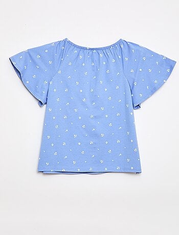 Blouse met elastische kraag en mouwboorden - Makkelijk aan te trekken collectie
