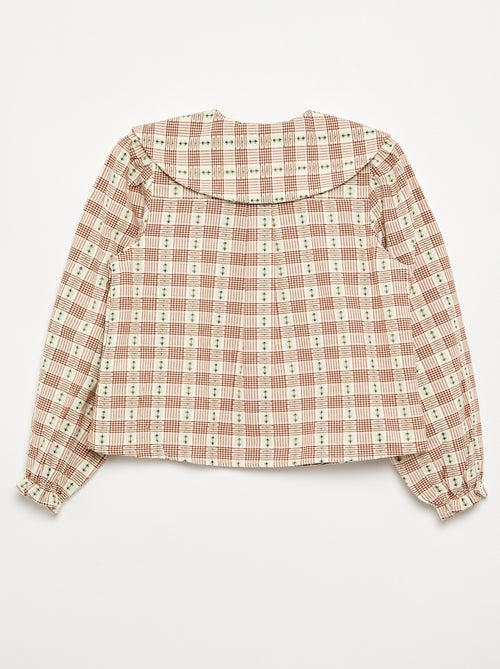 Blouse met fantasie ruitpatroon - Kiabi