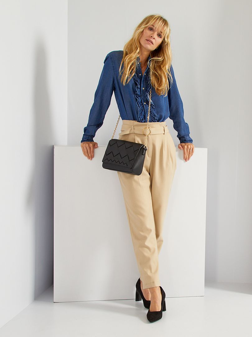 Blouse met jabot BLAUW Kiabi 18.00€