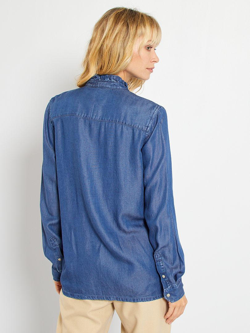 Blouse met jabot BLAUW Kiabi 18.00€