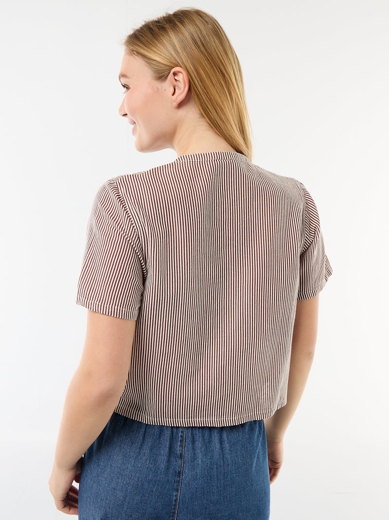 Blouse met knoopdetails Bruin - Kiabi