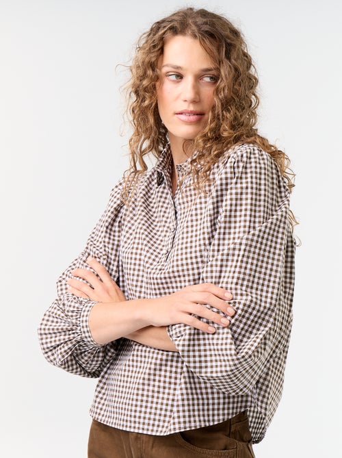 Blouse met knoopkraag - Kiabi