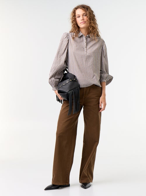 Blouse met knoopkraag - Kiabi