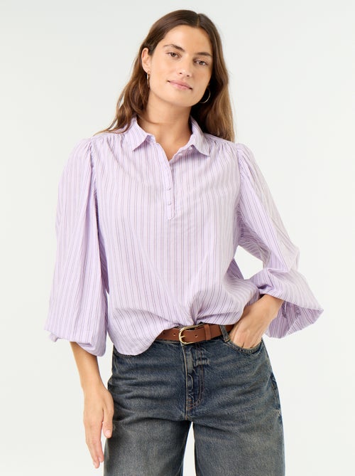 Blouse met knoopkraag - Kiabi
