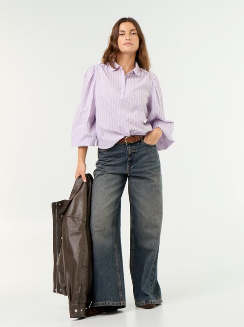 Blouse met knoopkraag - Kiabi