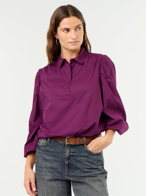 Blouse met knoopkraag - Kiabi