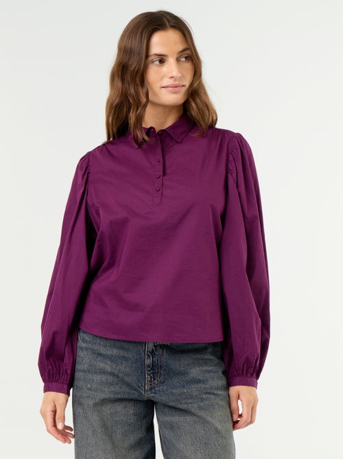Blouse met knoopkraag - Kiabi