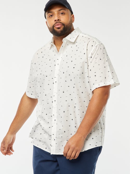 Blouse met korte mouw en all-over print - Kiabi