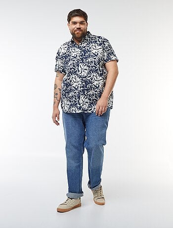 Blouse met korte mouw en bloemmotief