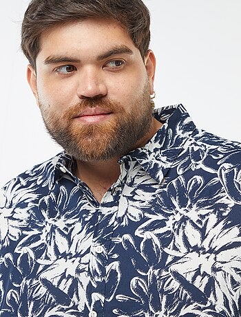 Blouse met korte mouw en bloemmotief