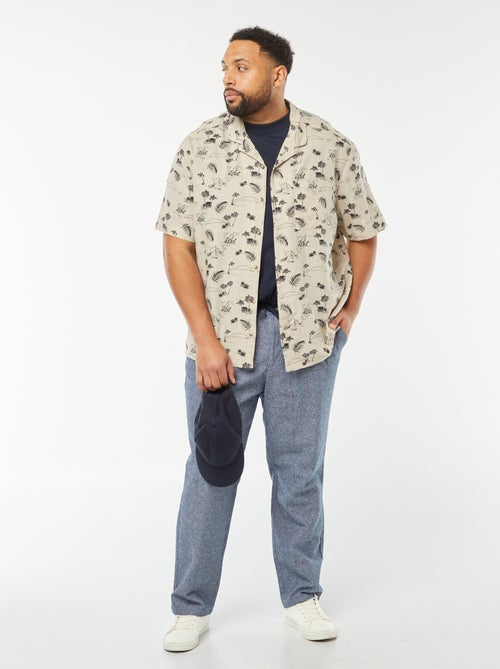 Blouse met korte mouw en motiefje - Kiabi