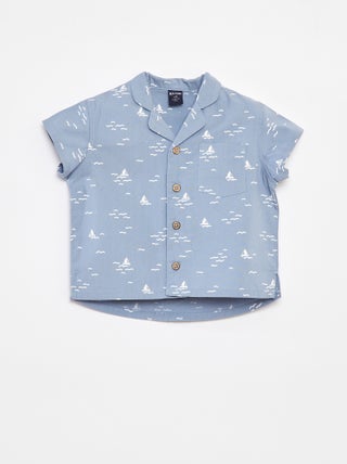 Blouse met korte mouw en motiefje