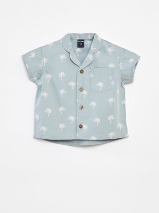 Blouse met korte mouw en motiefje