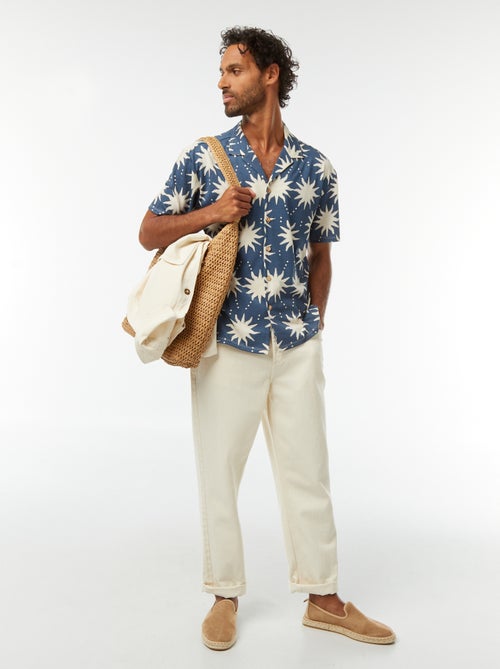 Blouse met korte mouw en motiefje - Kiabi