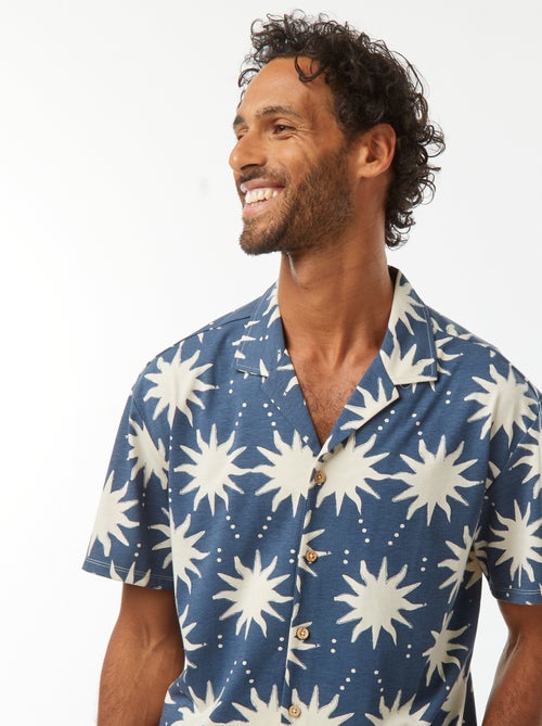 Blouse met korte mouw en motiefje - Kiabi