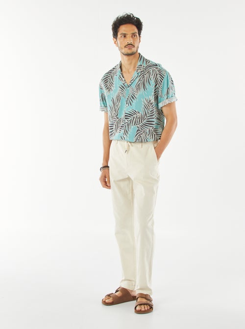 Blouse met korte mouw en motiefje - Kiabi