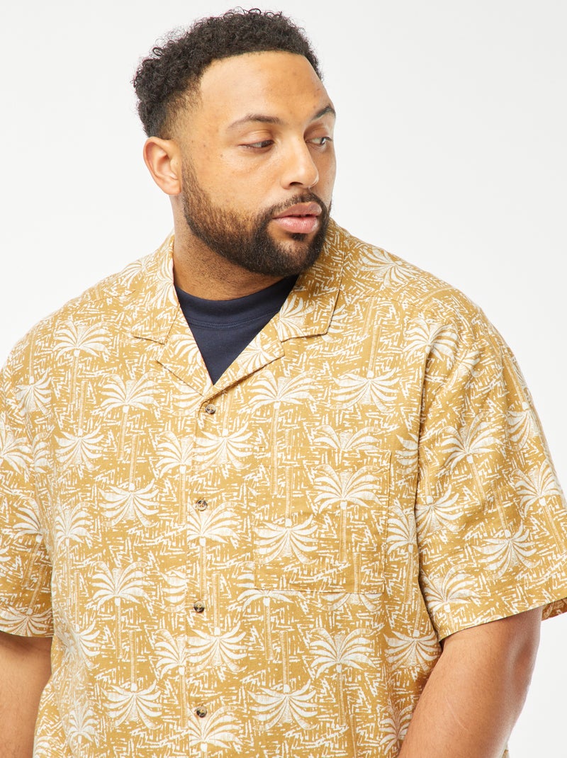 Blouse met korte mouw en motiefje Geel - Kiabi