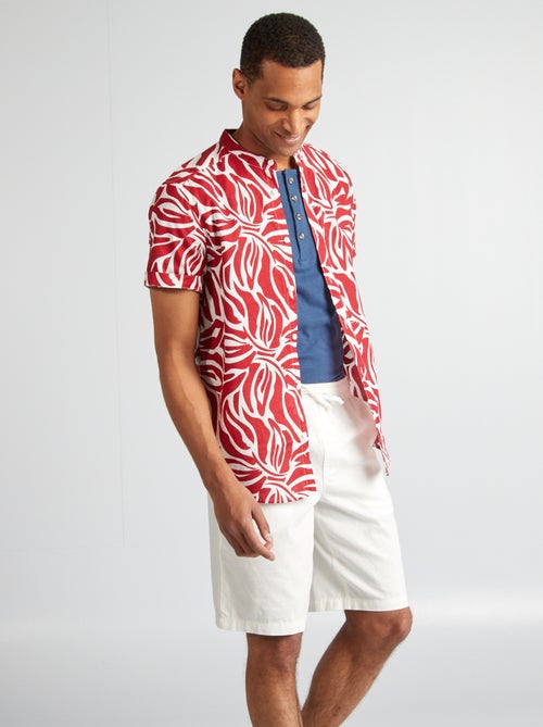 Blouse met korte mouw en motiefje - Kiabi