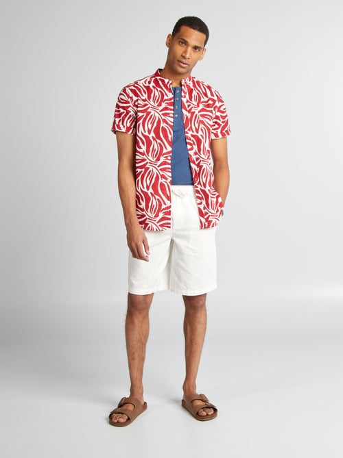 Blouse met korte mouw en motiefje - Kiabi