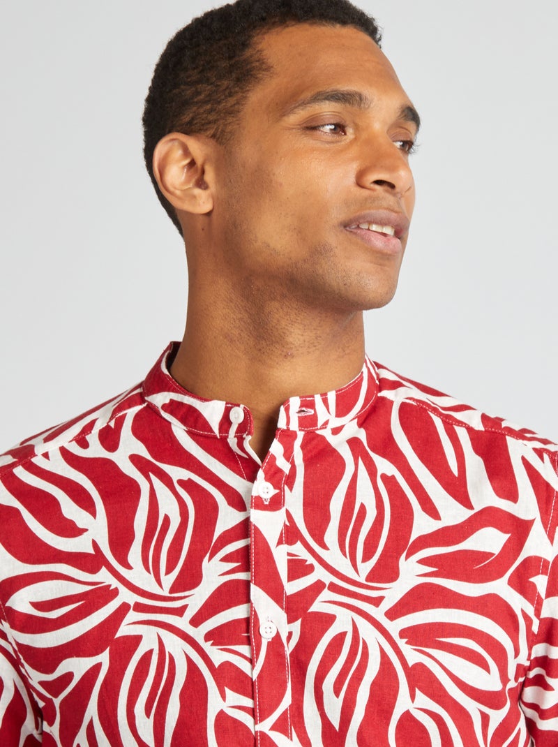 Blouse met korte mouw en motiefje ROOD - Kiabi