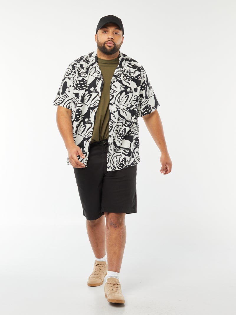 Blouse met korte mouw en motiefje Wit - Kiabi