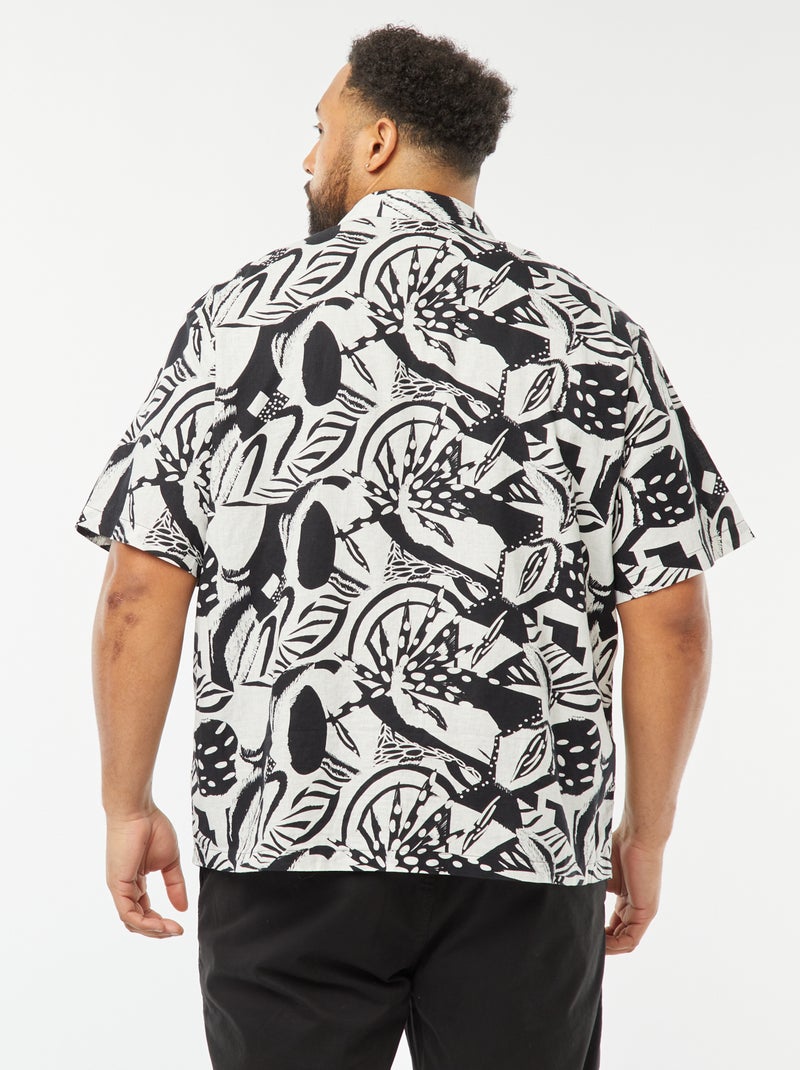 Blouse met korte mouw en motiefje Wit - Kiabi