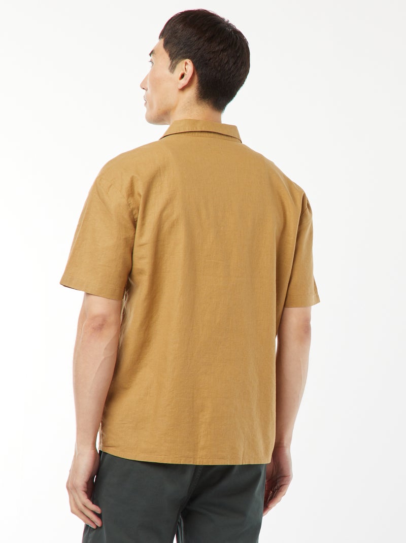 Blouse met korte mouw Mosterdgeel - Kiabi