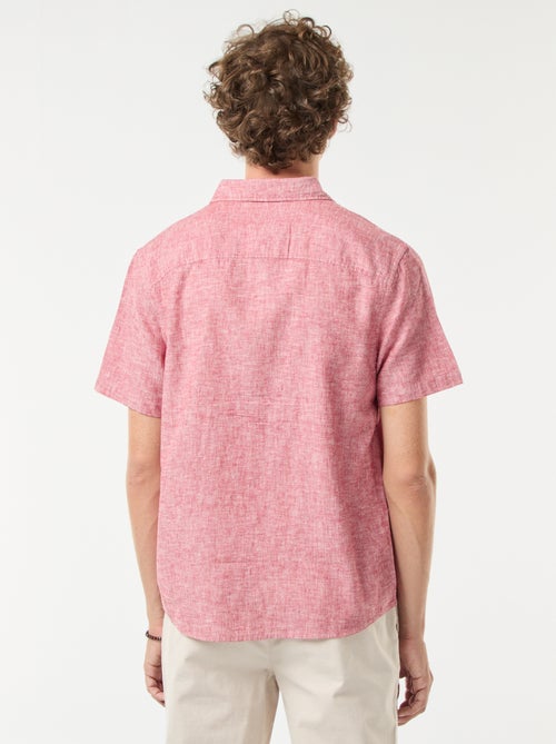 Blouse met korte mouw van gemengd linnen - Kiabi