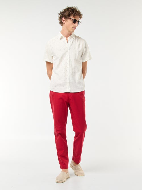 Blouse met korte mouw van gemengd linnen - Kiabi