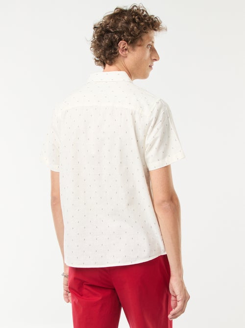 Blouse met korte mouw van gemengd linnen - Kiabi