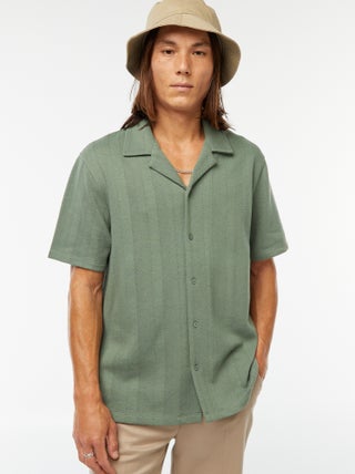 Blouse met korte mouw van tricot met ajourmotiefje
