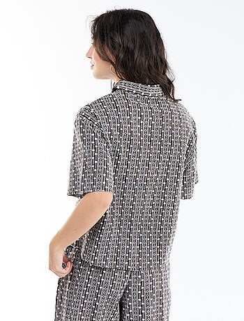 Blouse met korte mouwen en borduursels