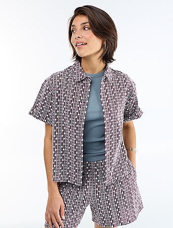 Blouse met korte mouwen en borduursels