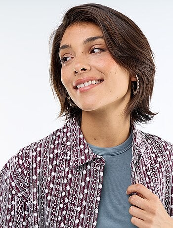 Blouse met korte mouwen en borduursels