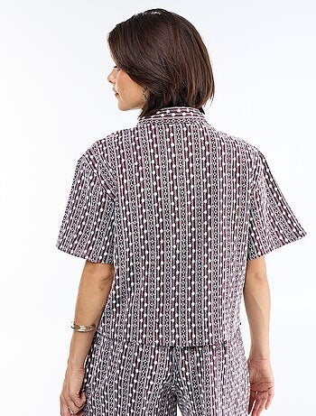 Blouse met korte mouwen en borduursels