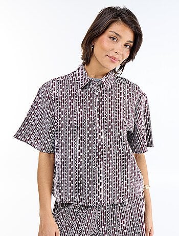 Blouse met korte mouwen en borduursels