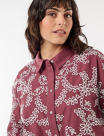 Blouse met korte mouwen en borduursels