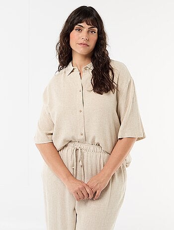 Blouse met korte mouwen en knoopsluiting