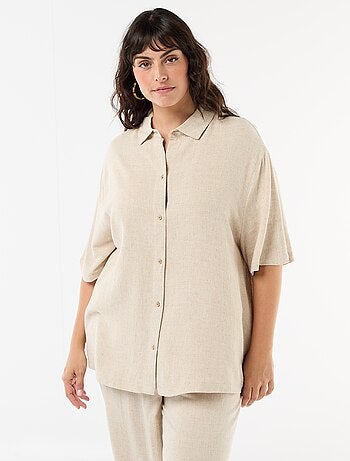 Blouse met korte mouwen en knoopsluiting
