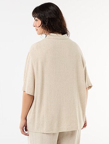 Blouse met korte mouwen en knoopsluiting