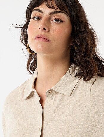 Blouse met korte mouwen en knoopsluiting