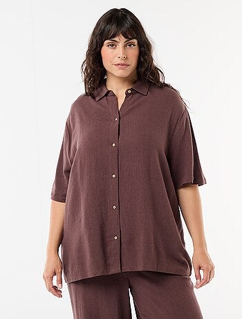 Blouse met korte mouwen en knoopsluiting