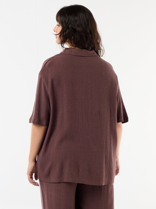 Blouse met korte mouwen en knoopsluiting - Kiabi