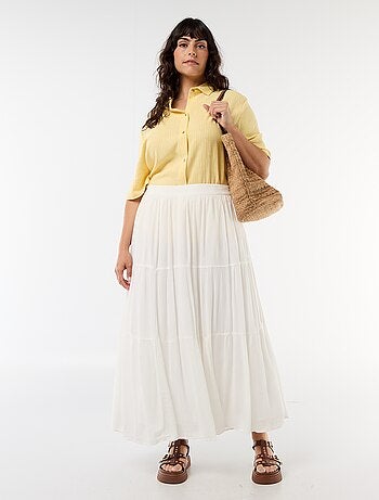 Blouse met korte mouwen en knoopsluiting