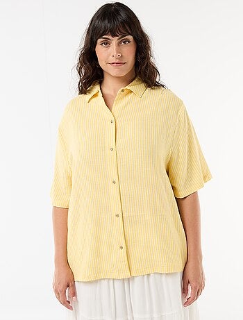 Blouse met korte mouwen en knoopsluiting
