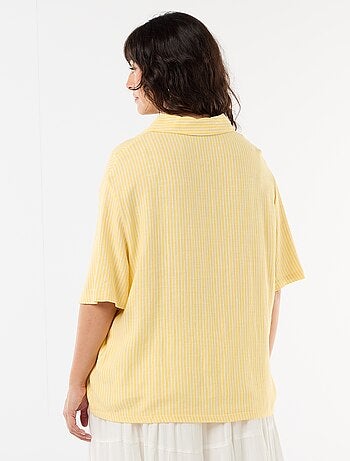 Blouse met korte mouwen en knoopsluiting