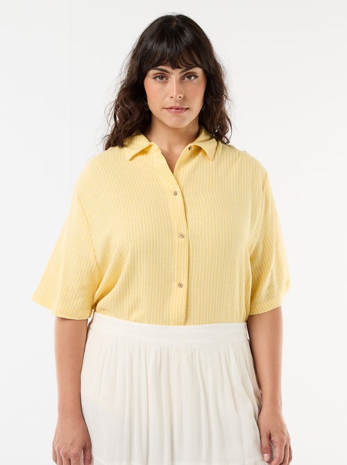 Blouse met korte mouwen en knoopsluiting - Kiabi